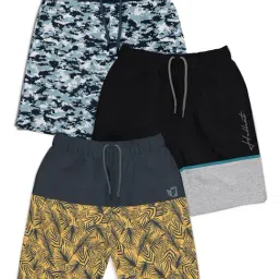 HELLCAT Kids Multi Color Block Shorts (Pack Of 3)-image-61