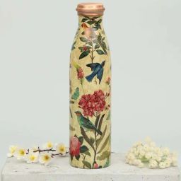 India Circus by Krsnaa Mehta Yellow Copper Bird Land Water Bottle (0.95 L)-31