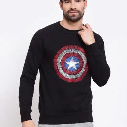 Sporto Marvel Black Regular Fit Printed Sweatshirt-image-75