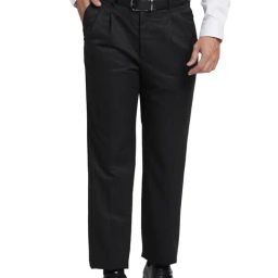 Park Avenue Black Comfort Fit Trousers-image-36