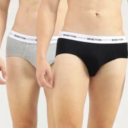 United Colors Of Benetton Grey & Black Regular Fit Briefs - Pack Of 2-picture-18