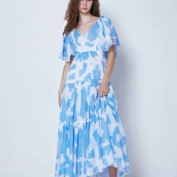 Cover Story White & Blue Printed Maxi Dress-picture-32