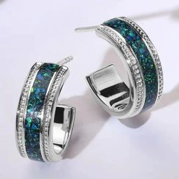Mia by Tanishq 925 Silver Ethereal Shine Silver Hoop Earrings-image-11