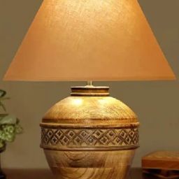 Kapoor Lamp Shades Brown & Pink Wood Cromwell Large Carved Table Lamp-picture-19
