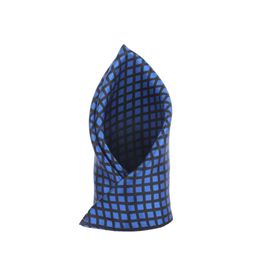 Alvaro Castagnino Blue & Black Checked Pocket Square-image-83