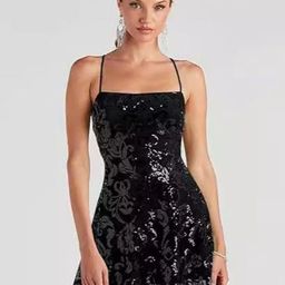 LULU & SKY Women Embellished Fit & Flare Mini Dress-image-80