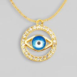 Oomph Gold Tone Evil Eye Goodluck Pendant Necklace-image-39