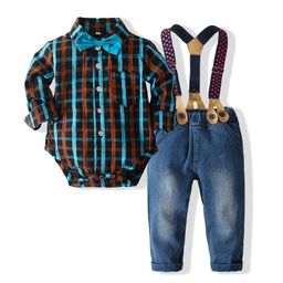 StyleCast x Revolte Boys Checked Pure Cotton Shirt With Trouser & Suspenders-image-64