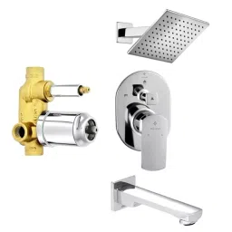 Enicet Brass Chrome Finish Diverter with Spout & Overhead Shower, TE134SP-30