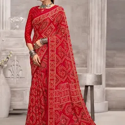Panzora Bandhani Poly Chiffon Bandhani Saree-image-41