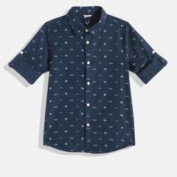 Allen Solly Junior Boys Navy Blue Conversational Printed Custom Casual Shirt-image-69
