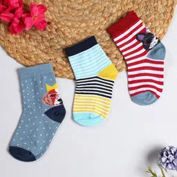YK Kids Boys Pack Of 3 Striped Ankle-Length Socks-image-38