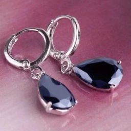OOMPH Silver Tone Blue Teardrop Cubic Zirconia Delicate Office-Wear Fashion Drop Earrings for Women-image-67