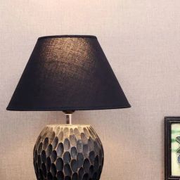 Kapoor Lamp Shades Black Wood Aida Mini Carved Table Lamp-36