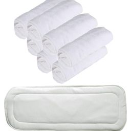 Domenico Reusable Diaper Cloth With Insert Pad Pack of 6 - White-23