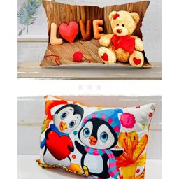 JARS Collections Velvet Baby Pillow For Sleeping Ultra Soft Toddler Pillow With Cartoon Print Pack of 2 - Multicolor-image-76