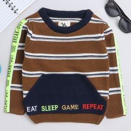Yellow Apple Full Sleeves  Pullover Sweater - Brown-image-39