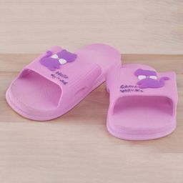 Yellow Bee Cat Applique Detailed Flip Flops - Purple-picture-18