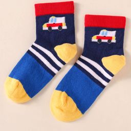 Mustang Cotton Knit Ankle Length Socks with Vehicle Design - Blue-image-51