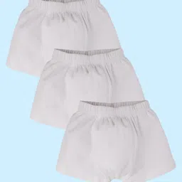 Kiddopanti Pack Of 3 Solid Boxer Shorts - White-picture-13