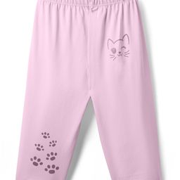 Tango Single Jersey Knit Full Length Leggings With Cat Print - Pink-image-42