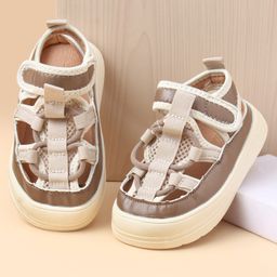 Babyoye Sandals With Velcro Closure - Brown-picture-15
