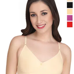 Liigne Women Pack of 5 Solid Full Coverage Lightly Padded Non-Wired Everyday Bra-image-77