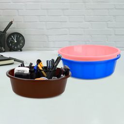 Kuber Industries Blue 3 Pieces Multipurpose Storage Tub Organizer 6L-42