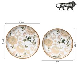 Duli Set of 2 Round Enamel Coated Multipurpose Serving Trays for Home and Dining Table image 3
