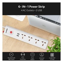 One Beat Spark 4+ 3Meter Socket Extension Board  (WHITE) image 5