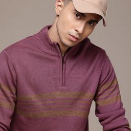 The Roadster Lifestyle Co. Men Striped Acrylic Pullover-image-46