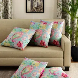 Swayam Multicolor Cotton 40 cm x 40 cm Cushion Covers - Set of 5-image-6