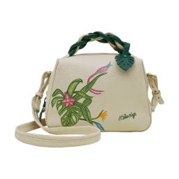 Hidesign Vanilla & Amber Green Pharaoh 05 Printed Leather Medium Satchel-image-42