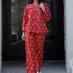SAY Red Printed Pyjamas Set image 1