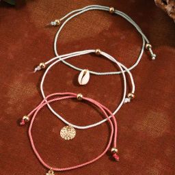 Accessorize London Pink Polyester Anklet-41