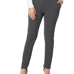 Smarty Pants Grey Cotton Lycra Relaxed Fit High Rise Trousers-picture-14