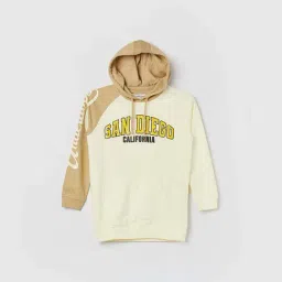 Fame Forever by Lifestyle Beige Printed Regular Fit Hoodie-image-9