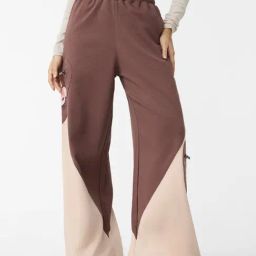 The Souled Store Multicolor Cotton Flare Fit Color Block Trousers-image-12