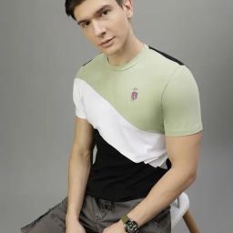 Iconic Men Colourblocked Regular Fit Cotton T-shirt-image-52