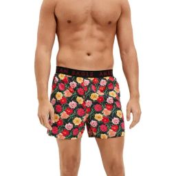 American Eagle Outfitters Black & Red Cotton Regular Fit Floral Print Boxers-image-30