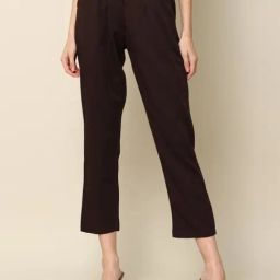 Saltpetre Classic Tencel Tapered Coffee Brown Trousers-image-39