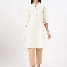 Rangmanch by Pantaloons White Printed A Line Kurta-image-78
