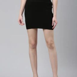 SHOWOFF Black Pencil Mini Skirt-image-35