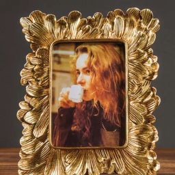 Art Street Gold Engineered Wood Wedding Retro Vintage Iris Flower Photo Frame-18