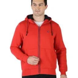 Monte Carlo Red Regular Fit Hooded Sweatshirt-14