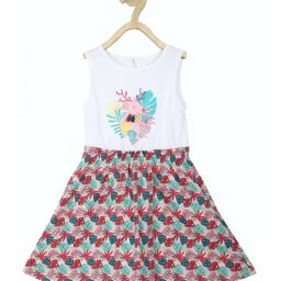 allen solly junior Allen Solly Kids White & Pink Cotton Printed Frock-picture-36