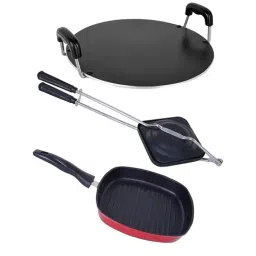Nirlon Red Aluminium Stain Resistance Kitchen Cooking Combo Essential - Set of 3-20