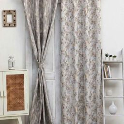 Ariana Grey & White Polyester Door Curtains - Set of 2-image-20