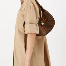 Accessorize London Brown Textured Medium Hobo Handbag-99