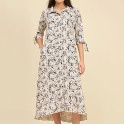 The Kaftan Company Beige Regular Fit Printed Night Dress-picture-17